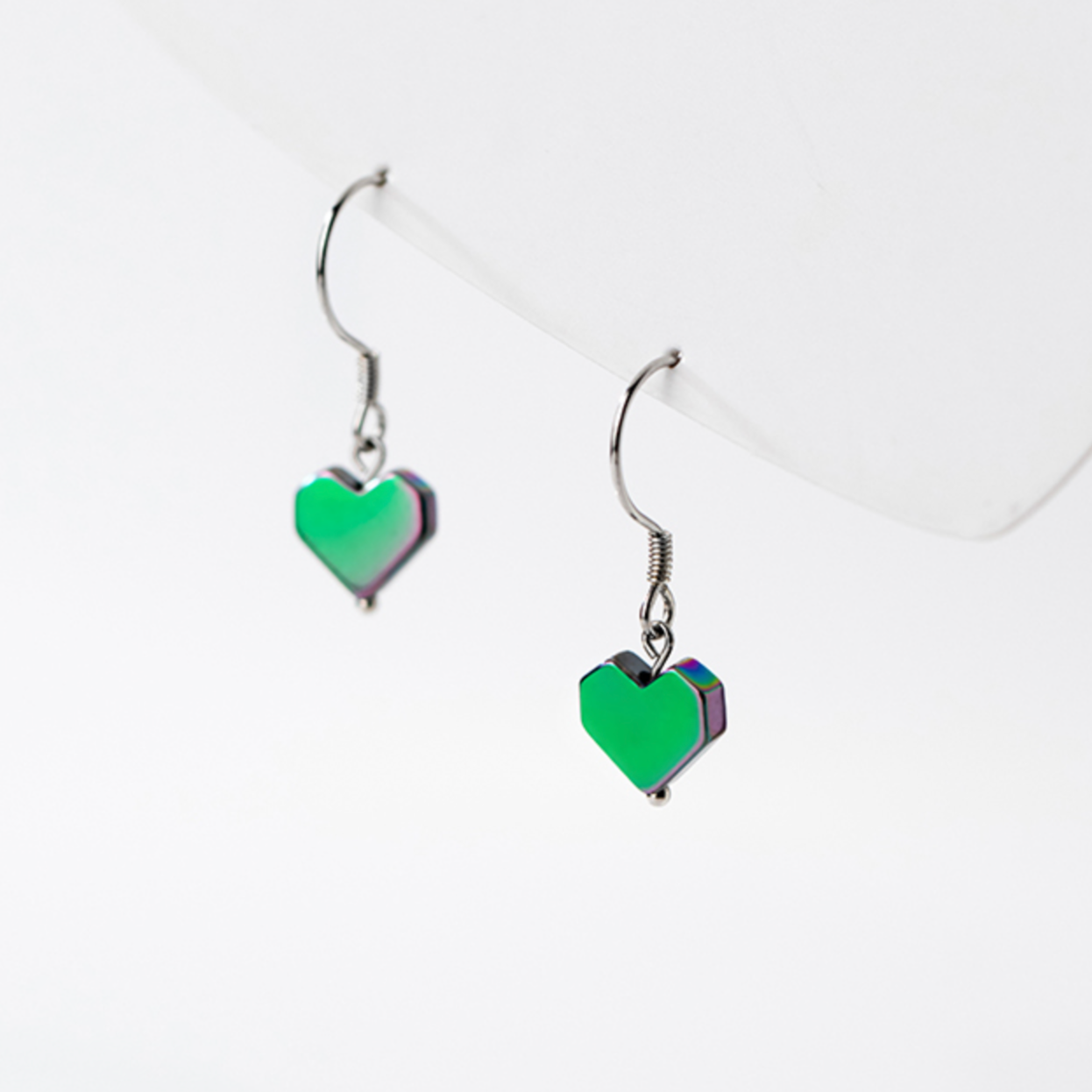 Geometric Heart Drop Earrings