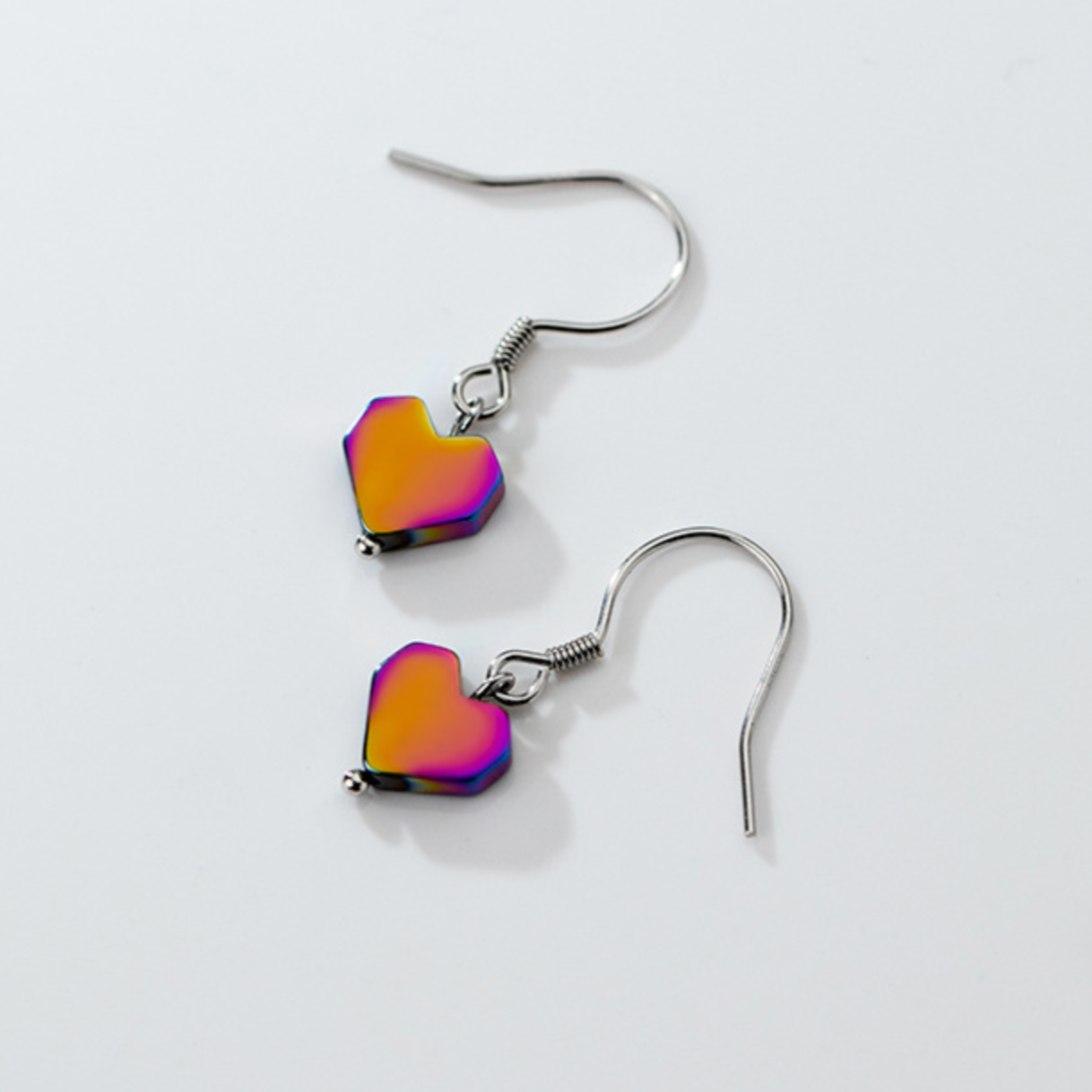 Geometric Heart Drop Earrings