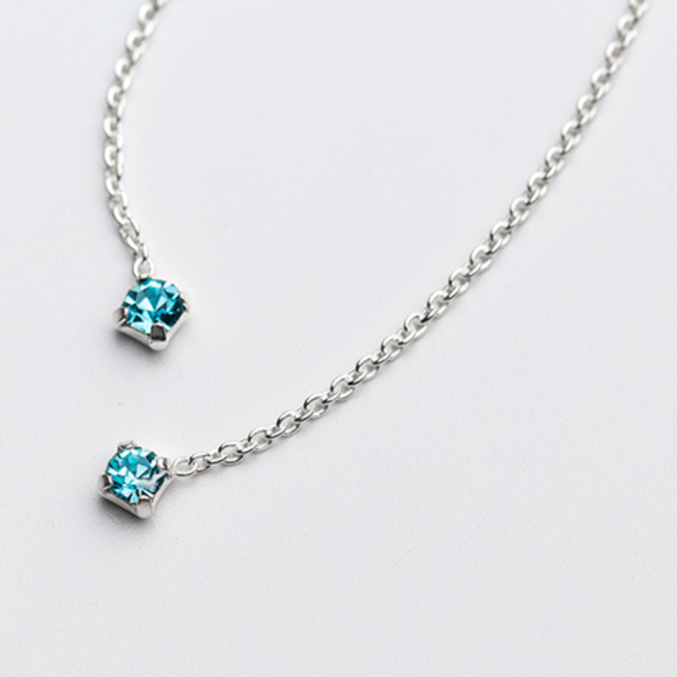 Tiny Crystal Threader Earrings