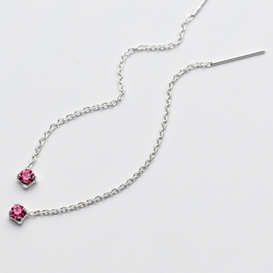 Tiny Crystal Threader Earrings