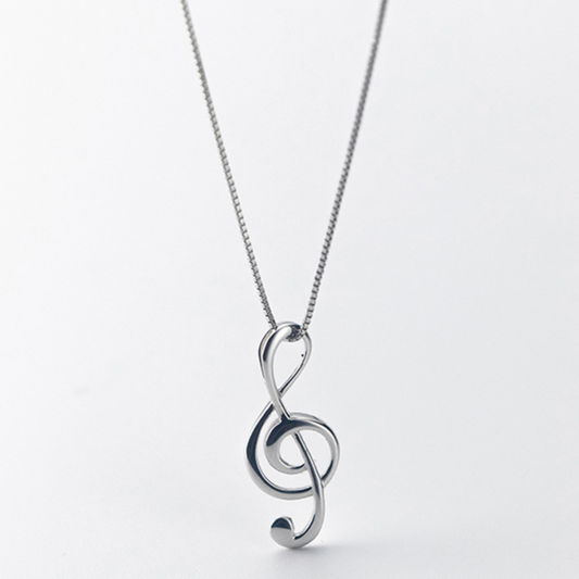 Treble Clef Pendant Necklace