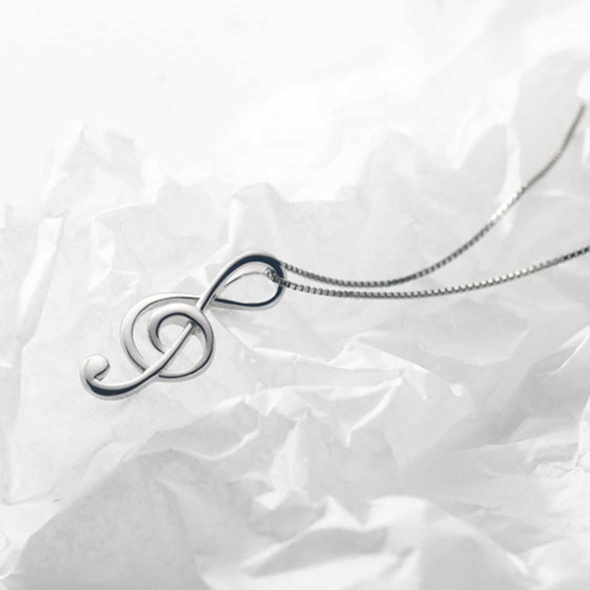 Treble Clef Pendant Necklace