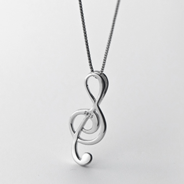 Treble Clef Pendant Necklace