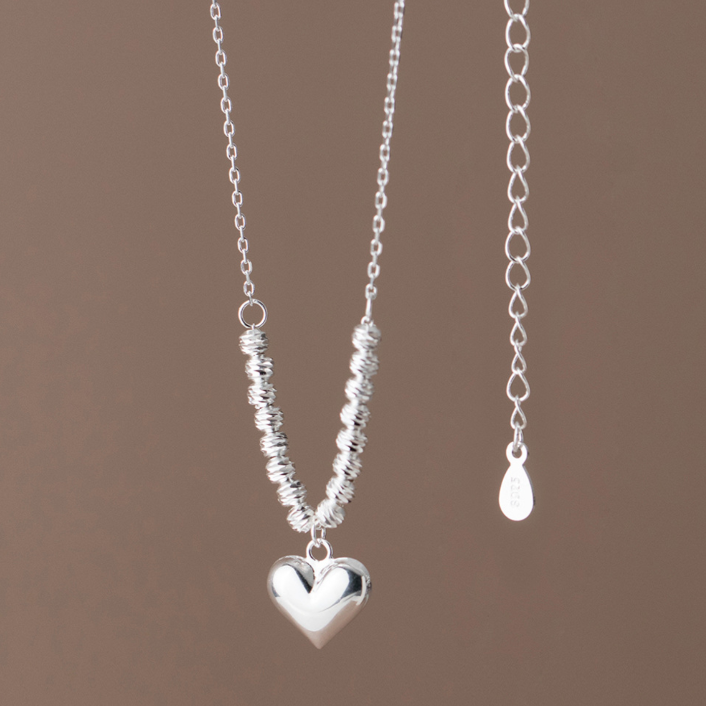 Heart and Bead Pendant Necklace