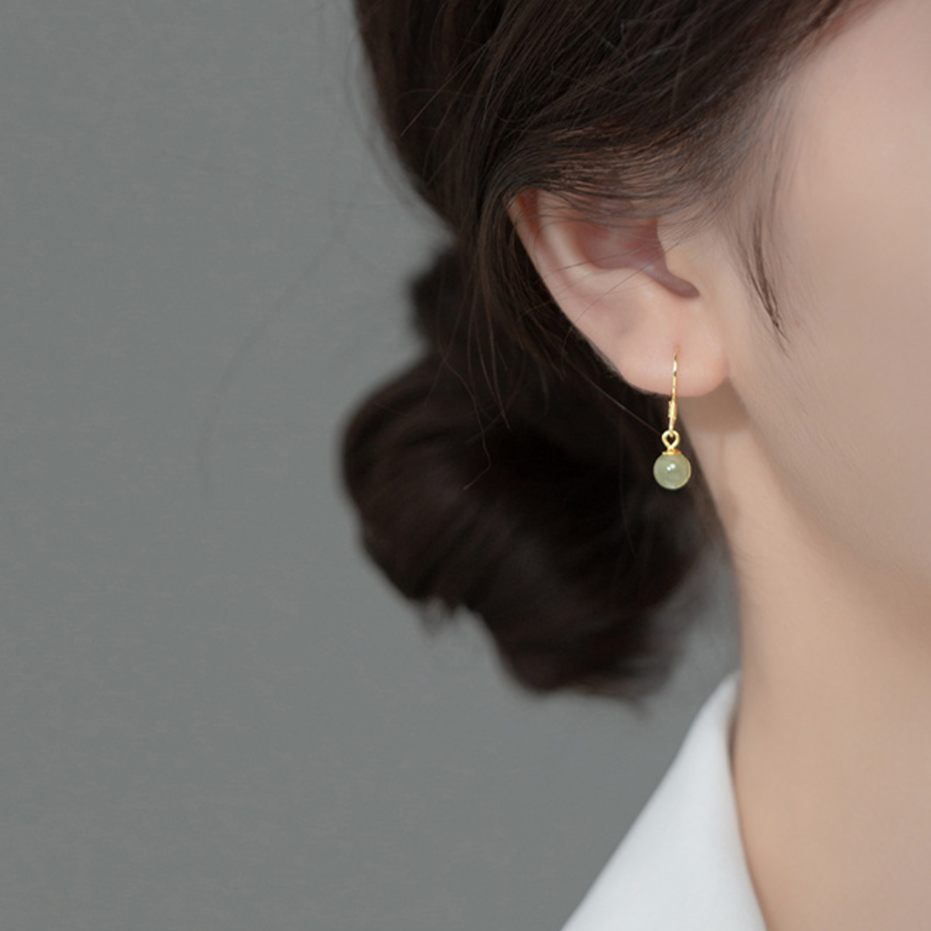 Green Stone Drop Earrings