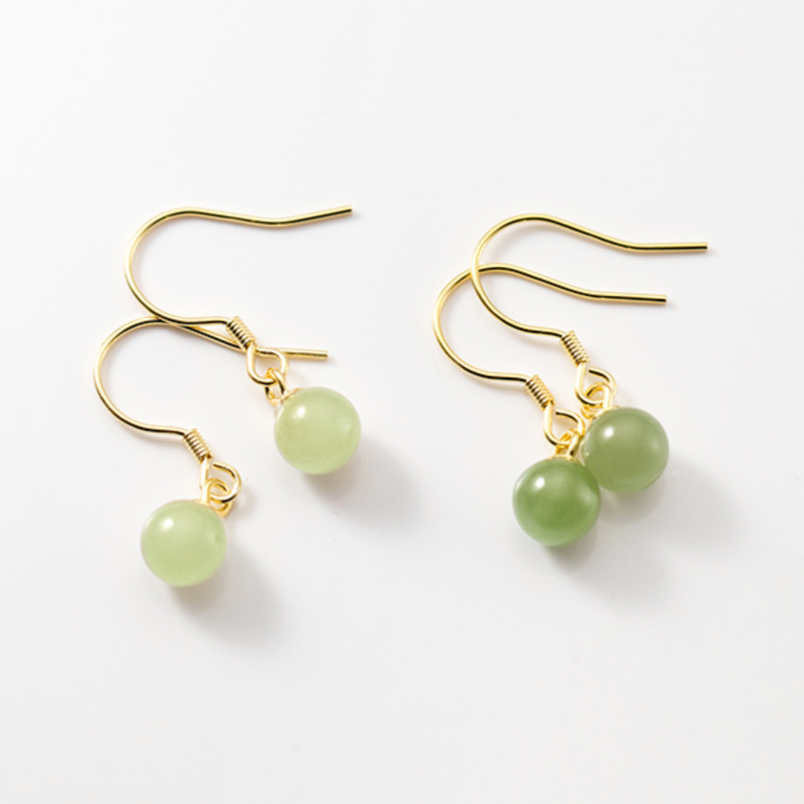 Green Stone Drop Earrings