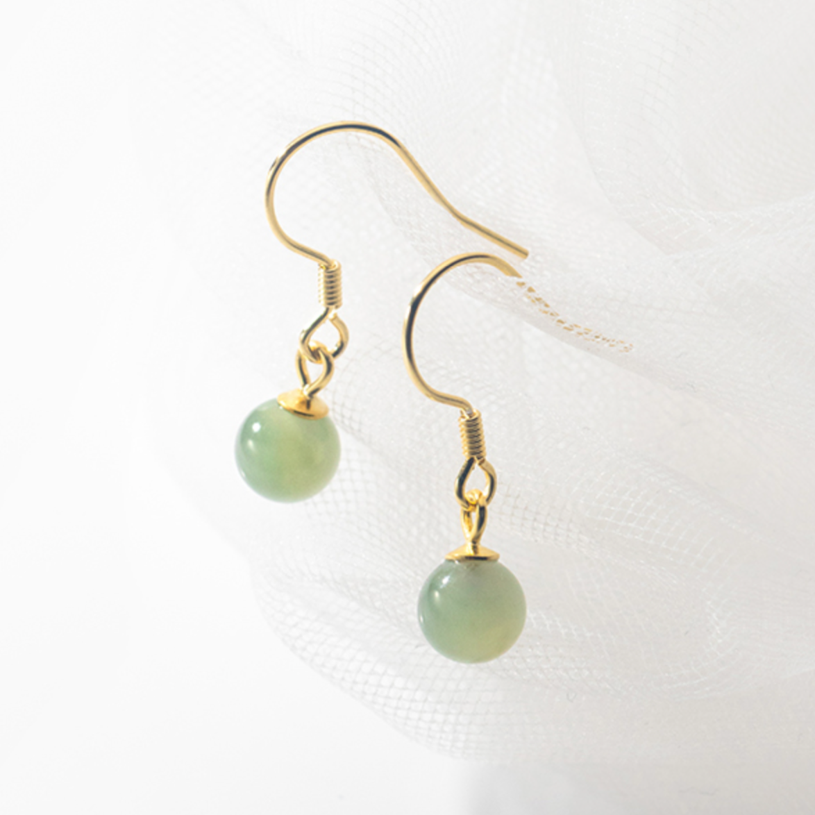 Green Stone Drop Earrings