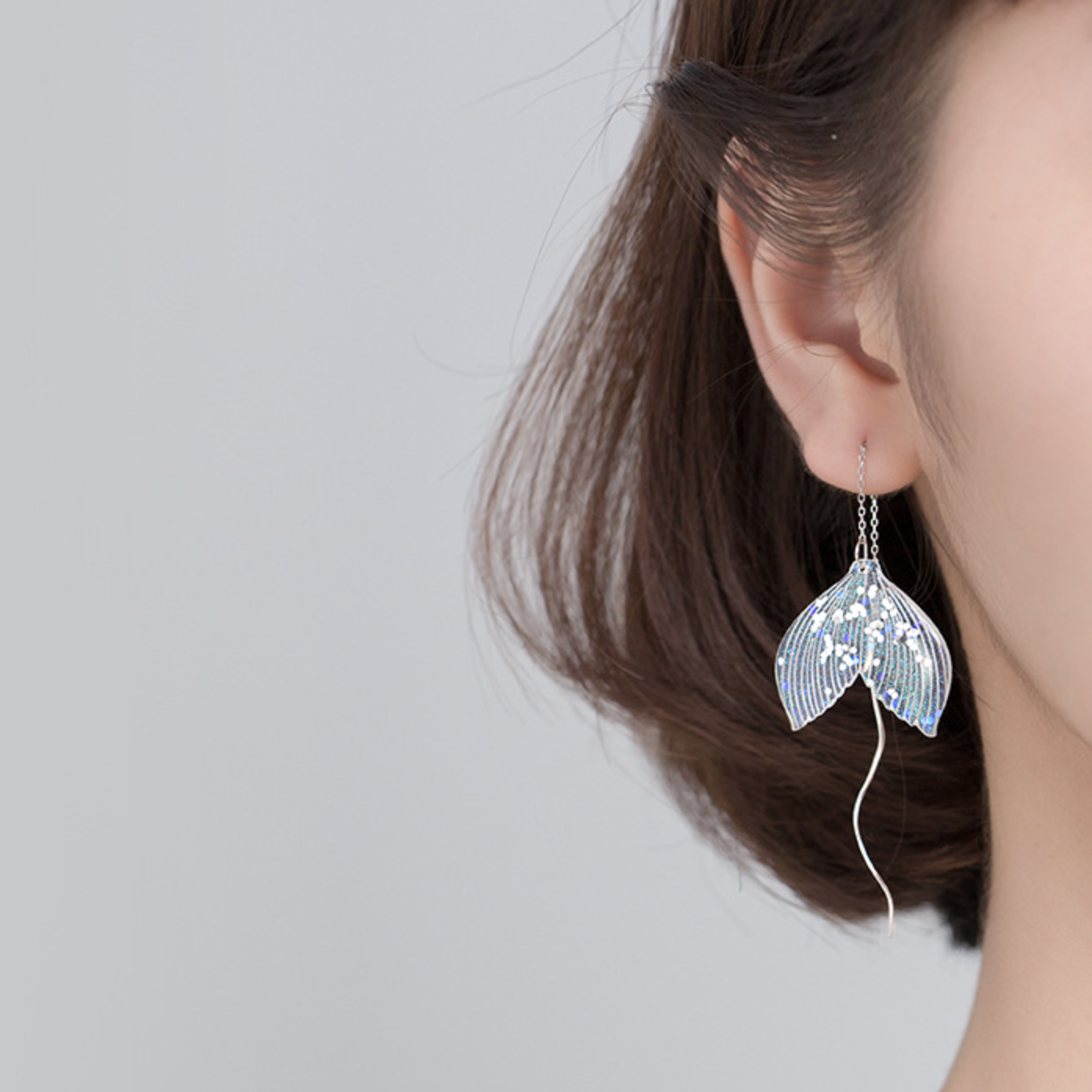 Mermaid Tail Threader Earrings