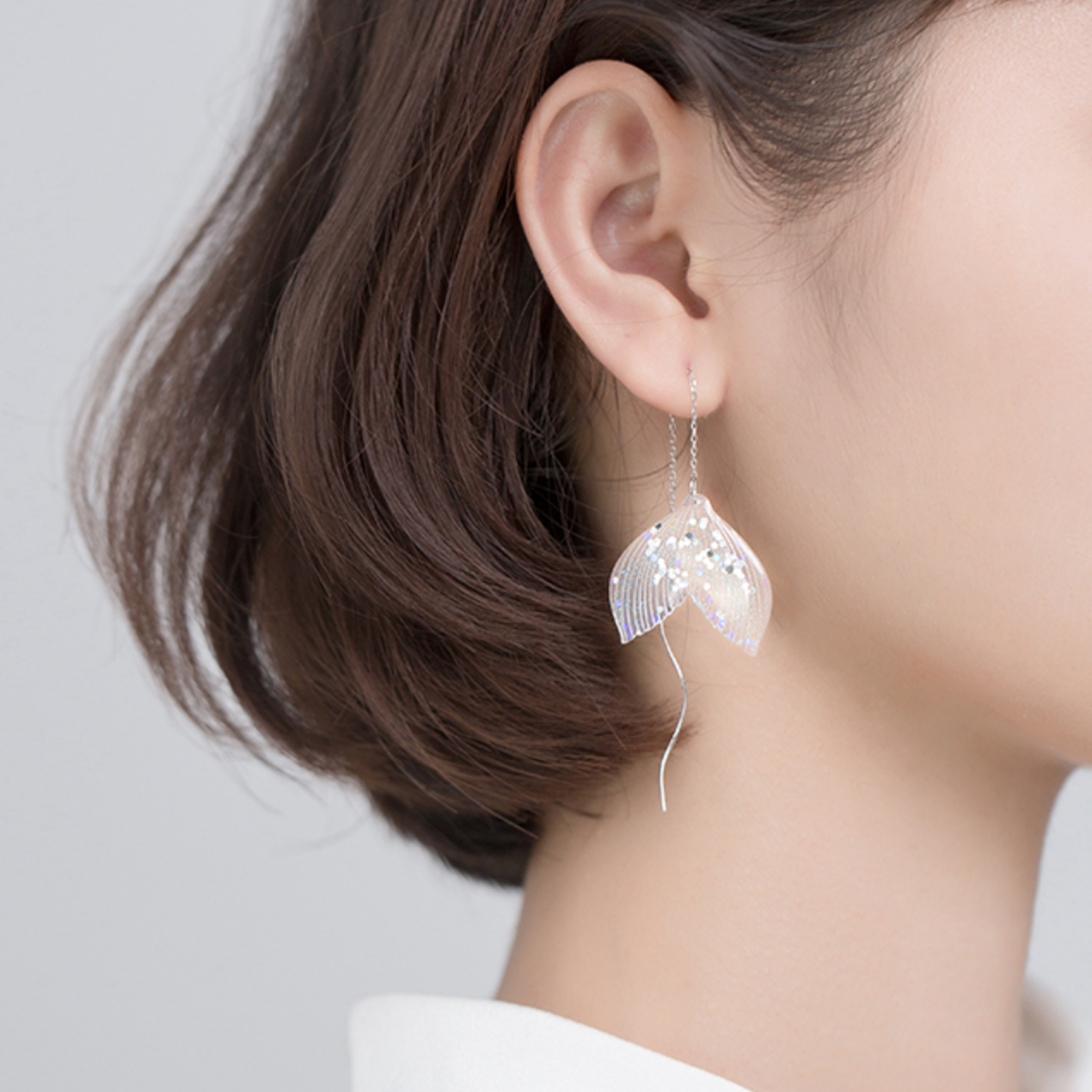 Mermaid Tail Threader Earrings