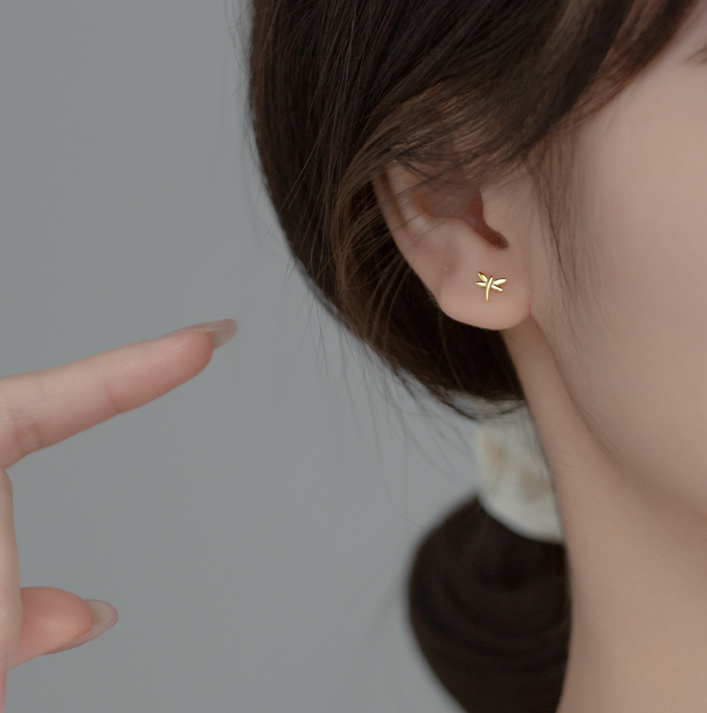 Minimalist Dragonfly Stud Earrings