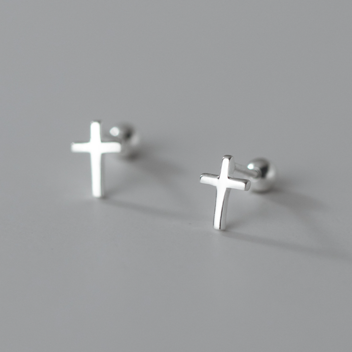 Screw Back Cross Stud Earrings