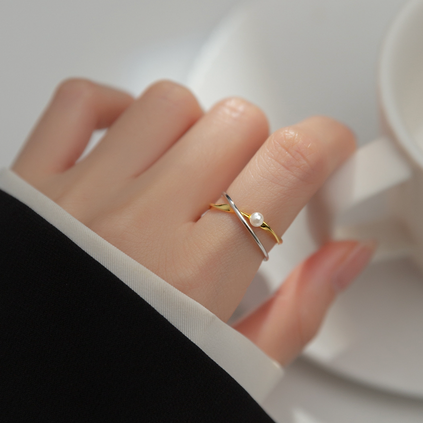 Mixed Metals Adjustable Ring