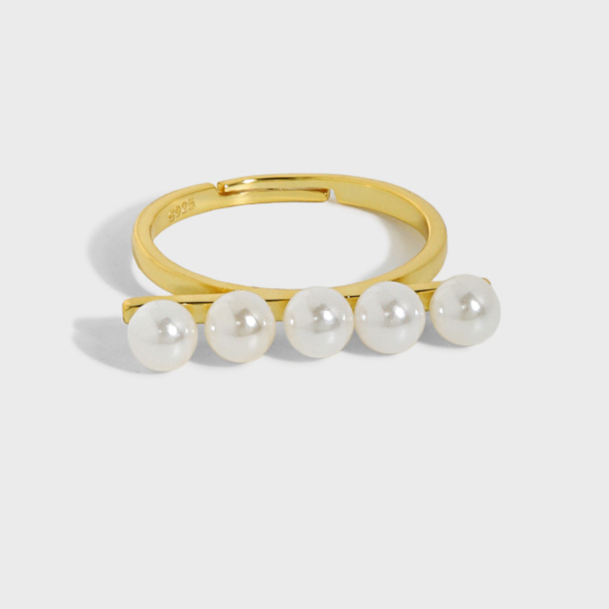 Pearl Bar Adjustable Ring