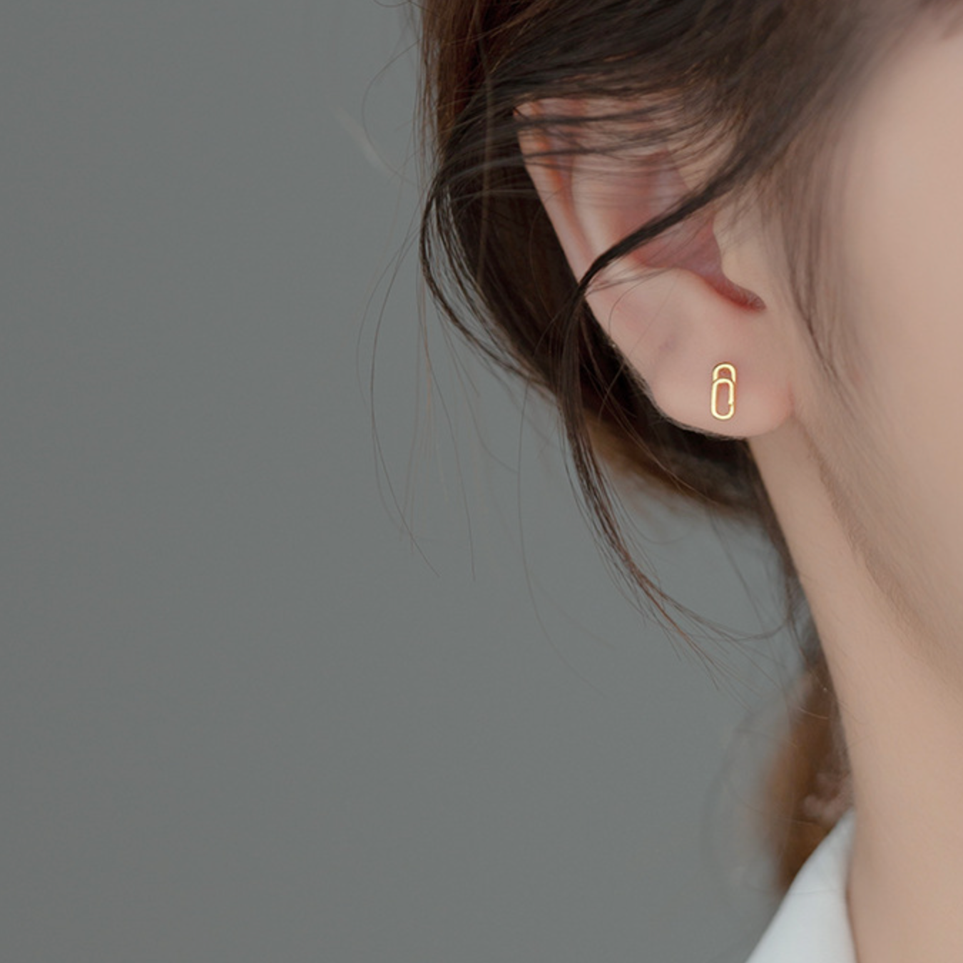 Minimalist Paperclip Stud Earrings