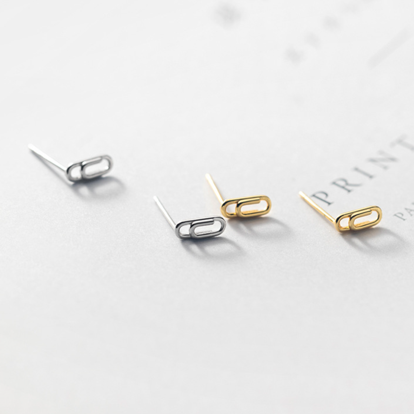 Minimalist Paperclip Stud Earrings