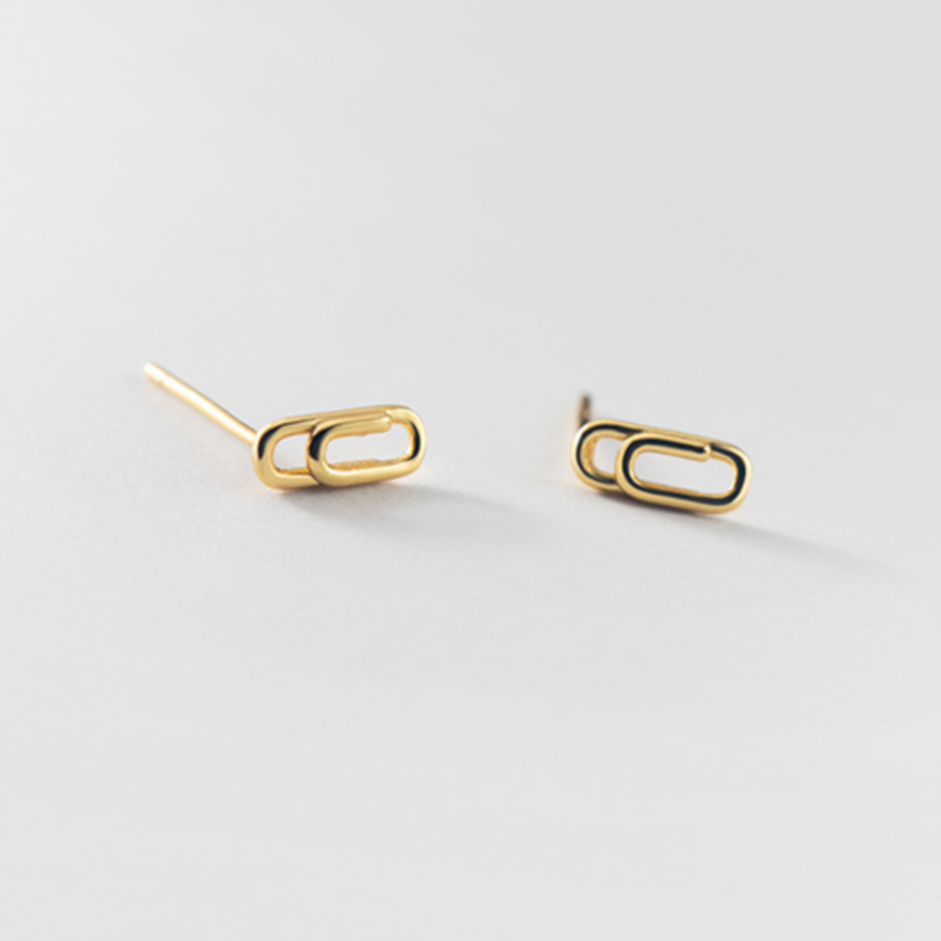 Minimalist Paperclip Stud Earrings