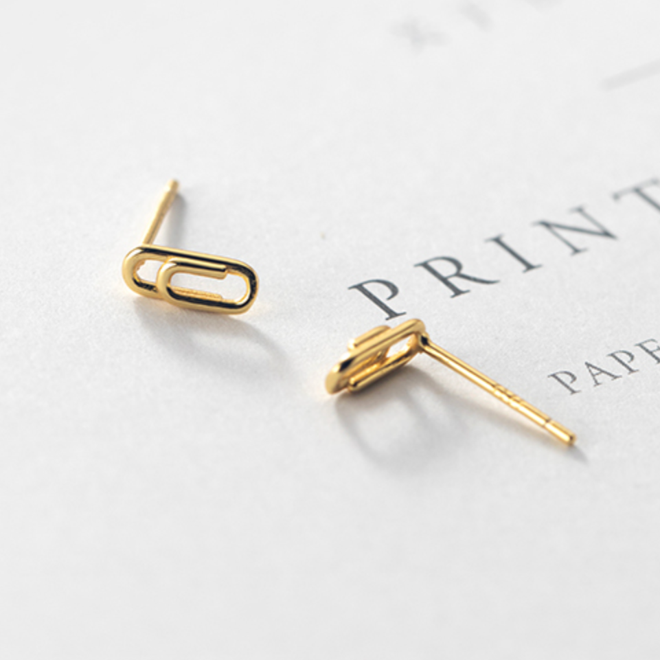 Minimalist Paperclip Stud Earrings