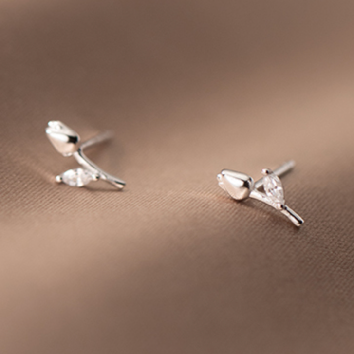 Crystal Rose Stud Earrings