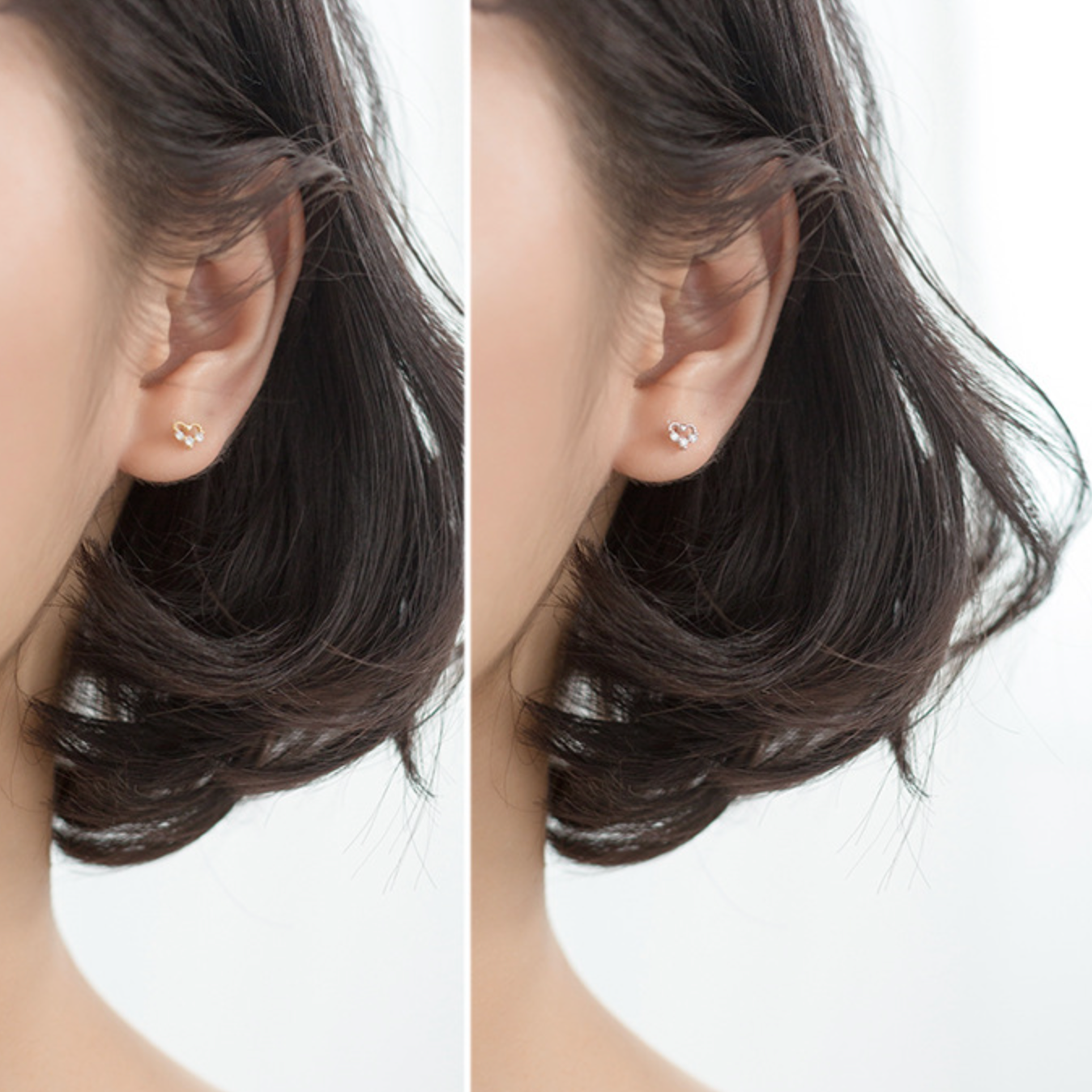 Sparkly Heart Stud Earrings