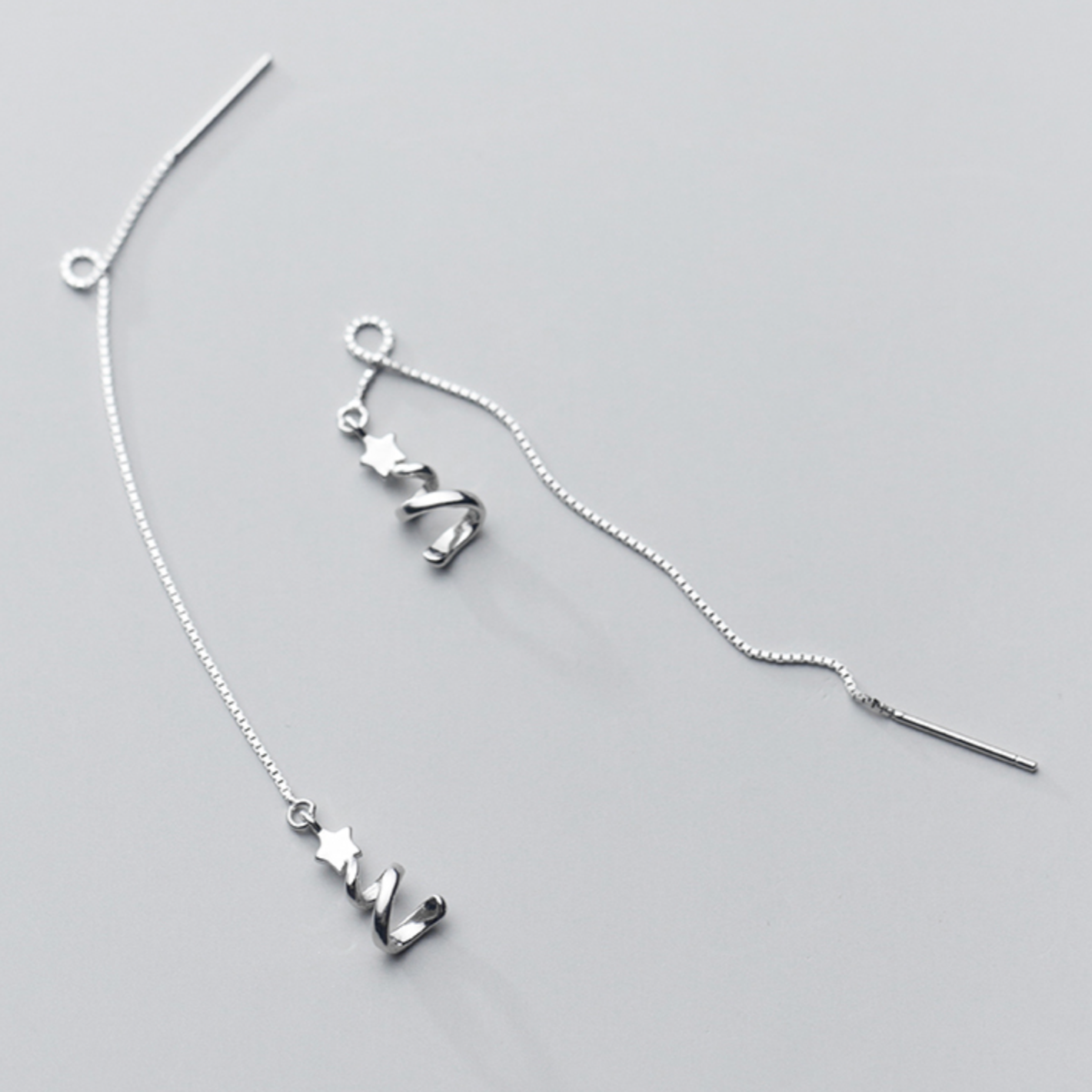 Spiral Christmas Tree Threader Earrings