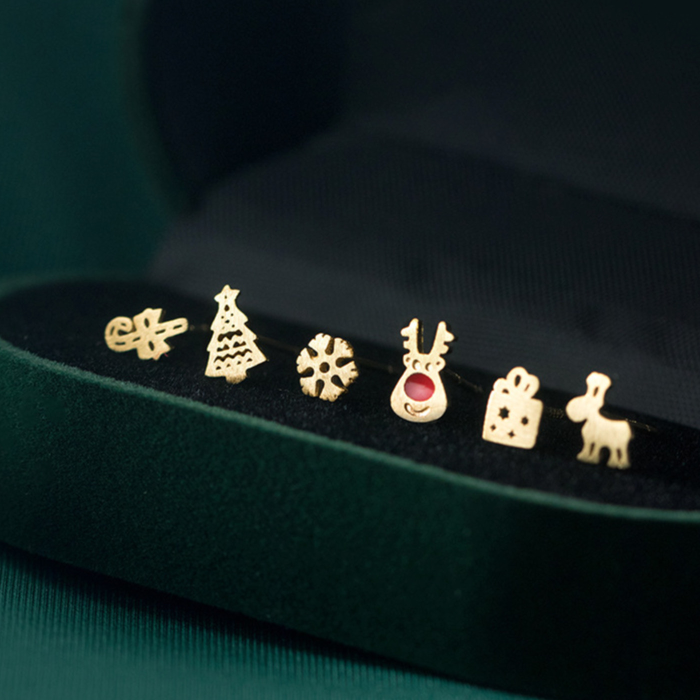 Set of Christmas Themed Studs