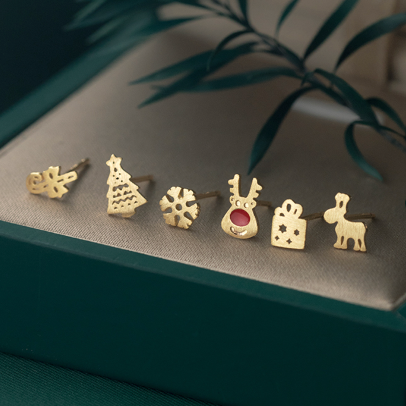 Set of Christmas Themed Studs