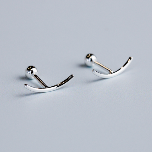 Curve Screw Back Stud Earrings