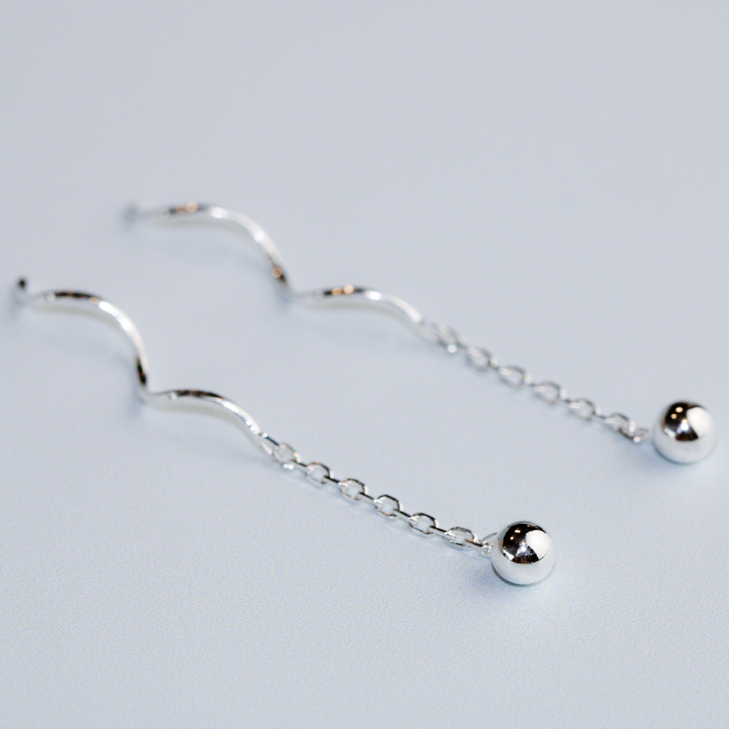 Ball and Spiral Threader Earrings