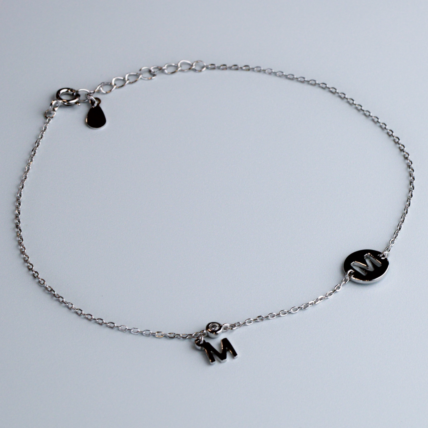 M Initial Anklet