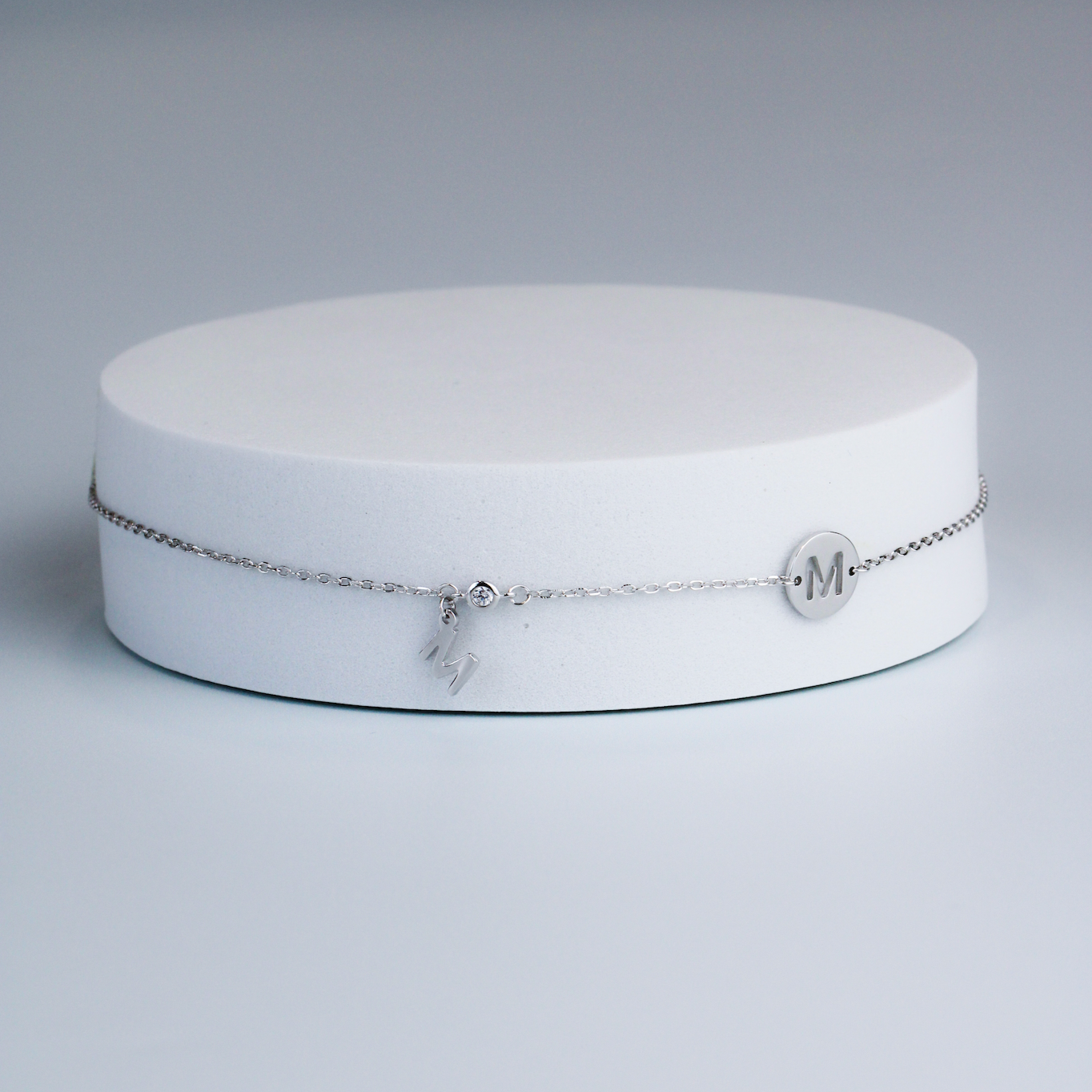 M Initial Anklet