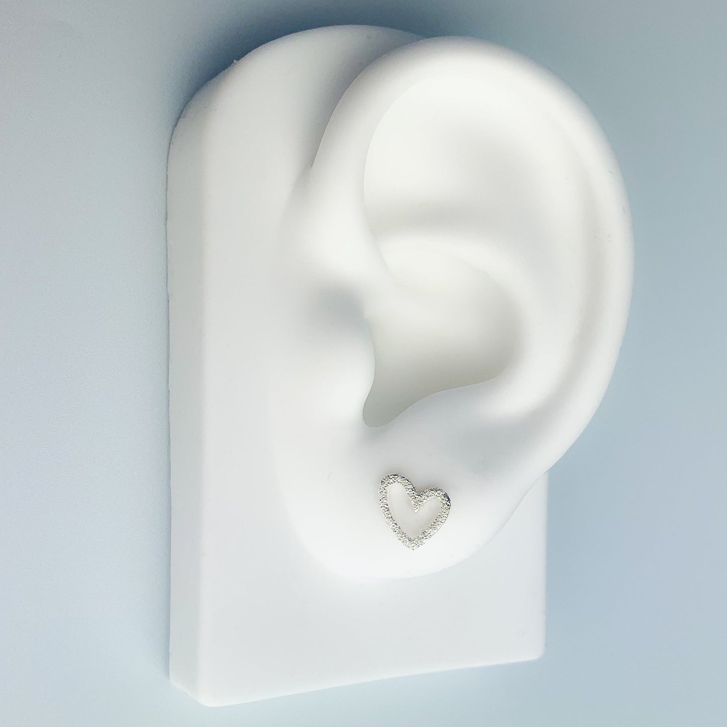 Textured Heart Stud Earrings