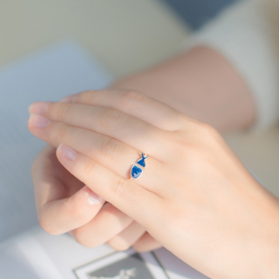 Blue Fish Adjustable Ring