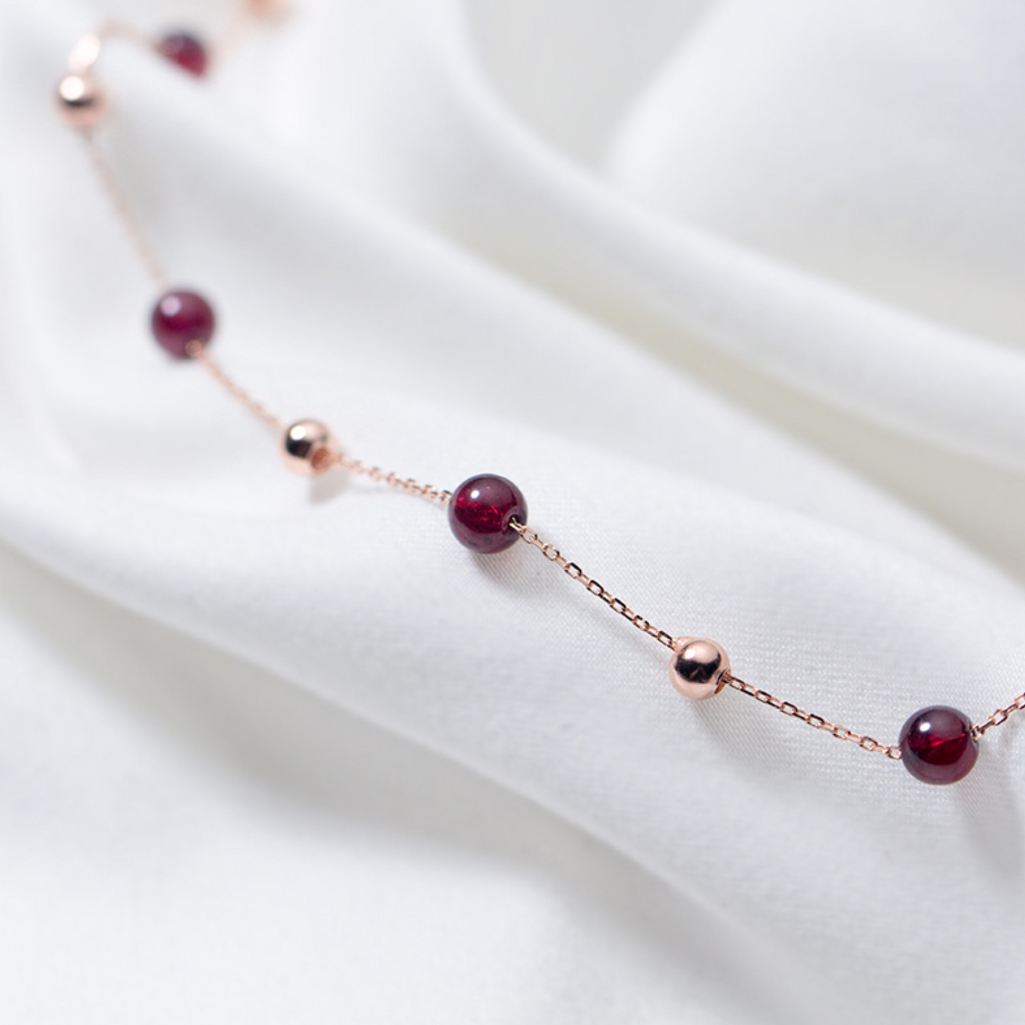 Deep Red Beaded Necklace