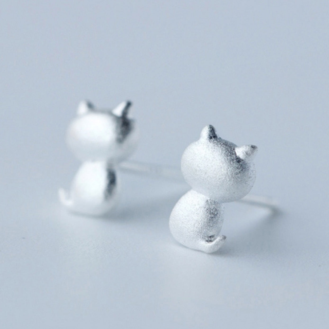 Cat Silhouette Stud Earrings