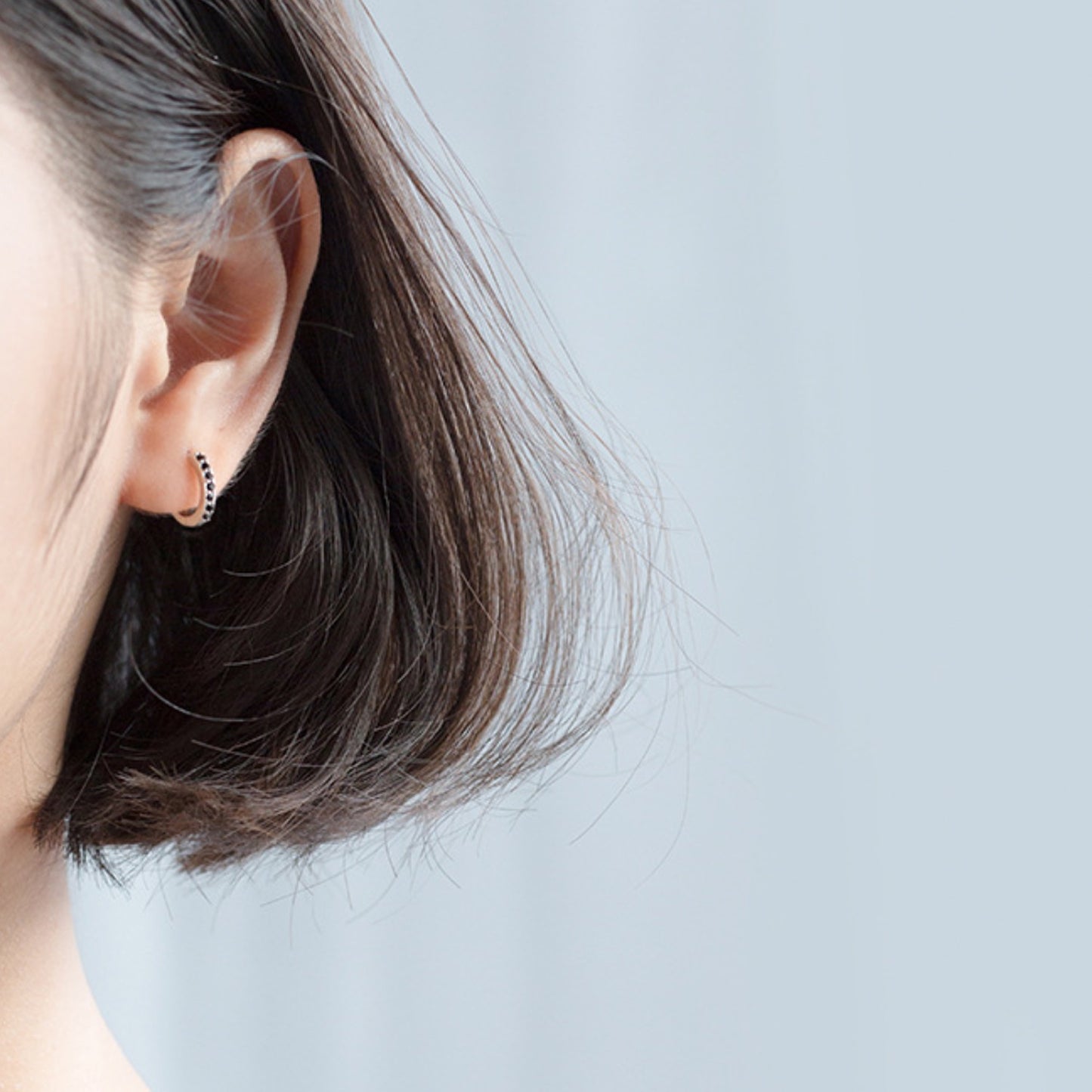 Silver Zircon Hoop Earrings