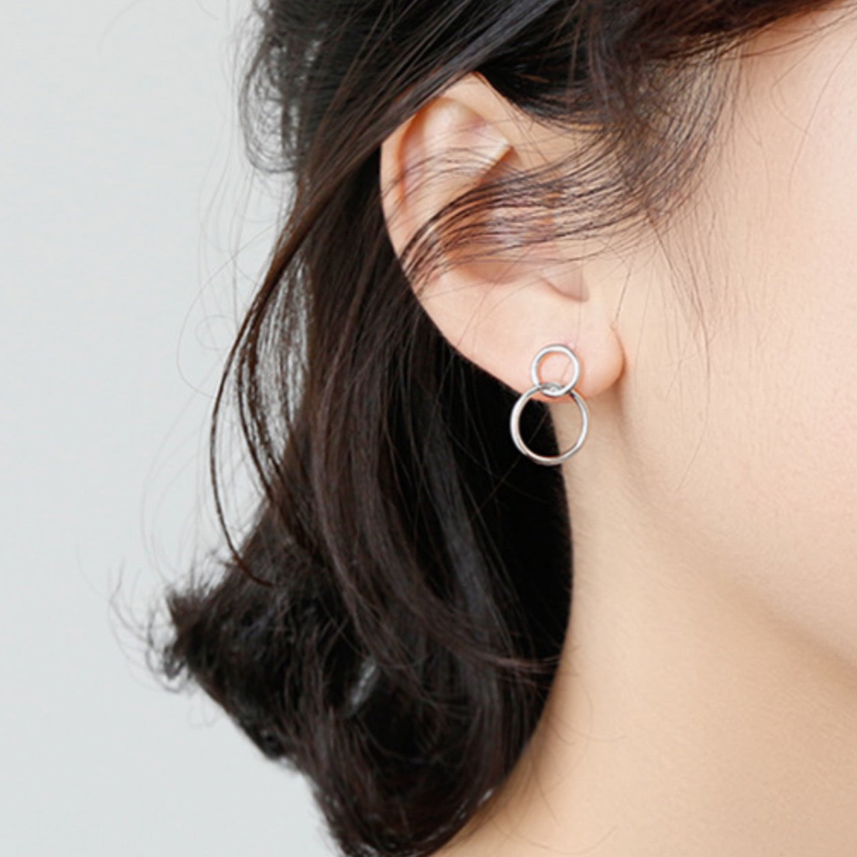 Double Circle Drop Earrings
