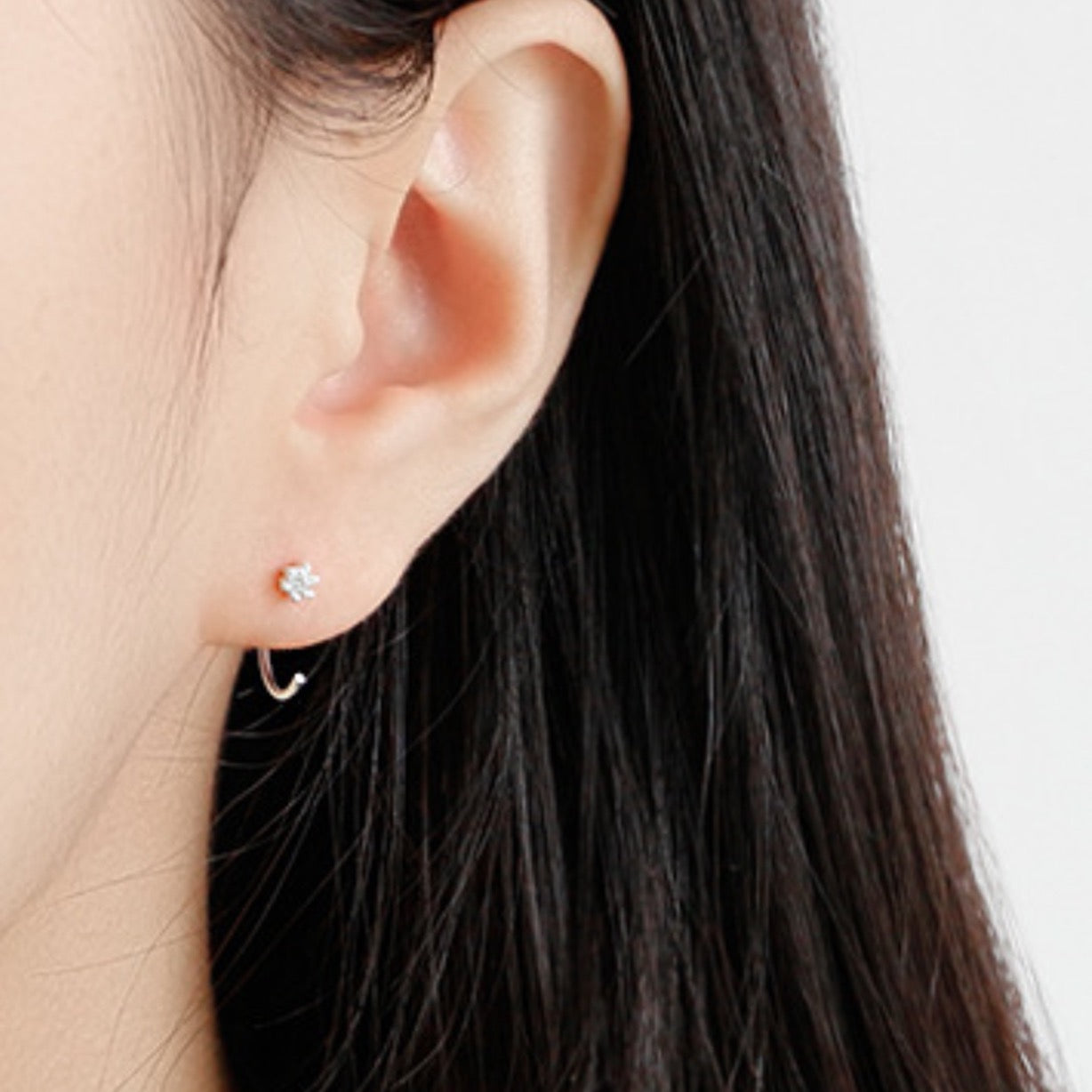 Zirconia Open Hoop Earrings