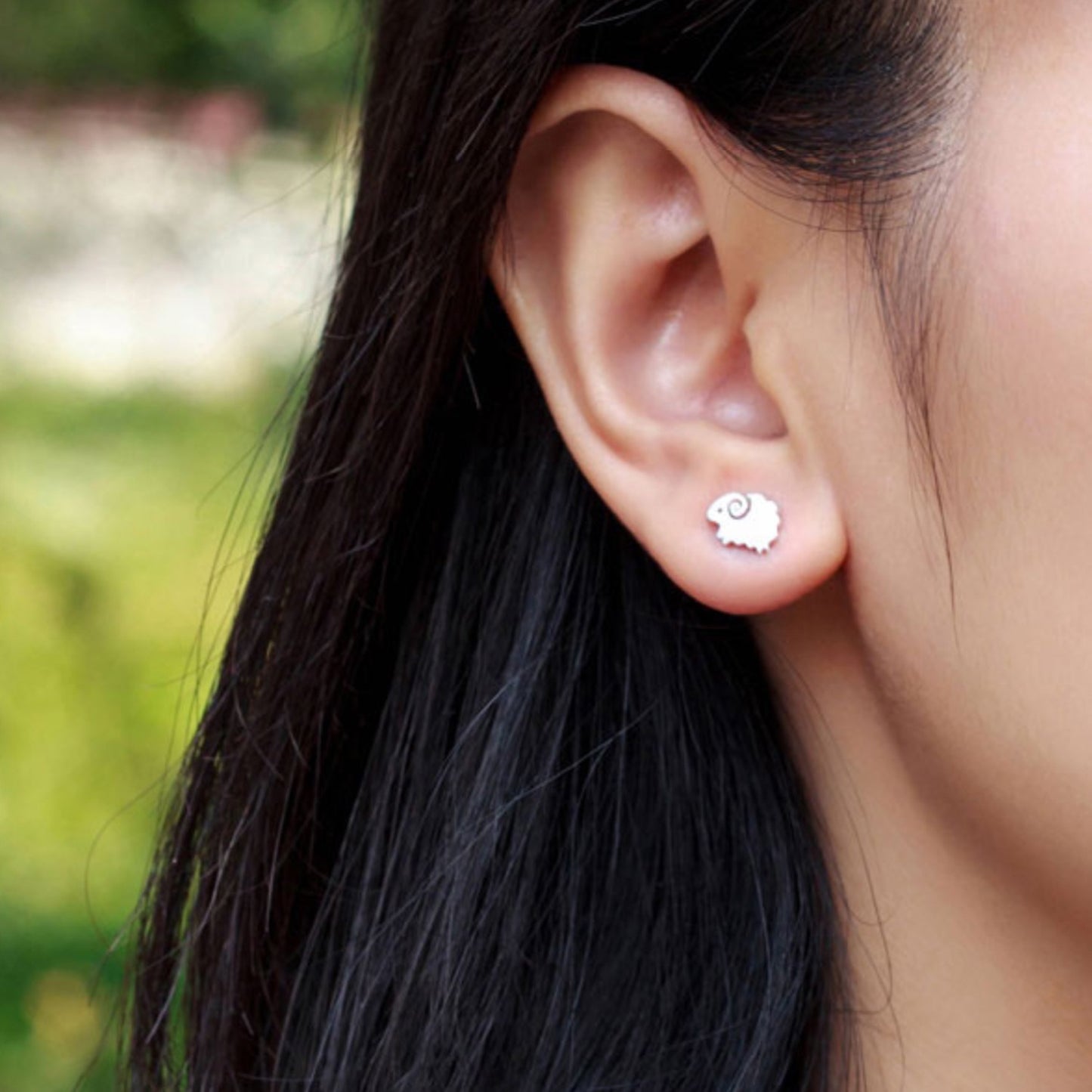 Minimalist Sheep Stud Earrings