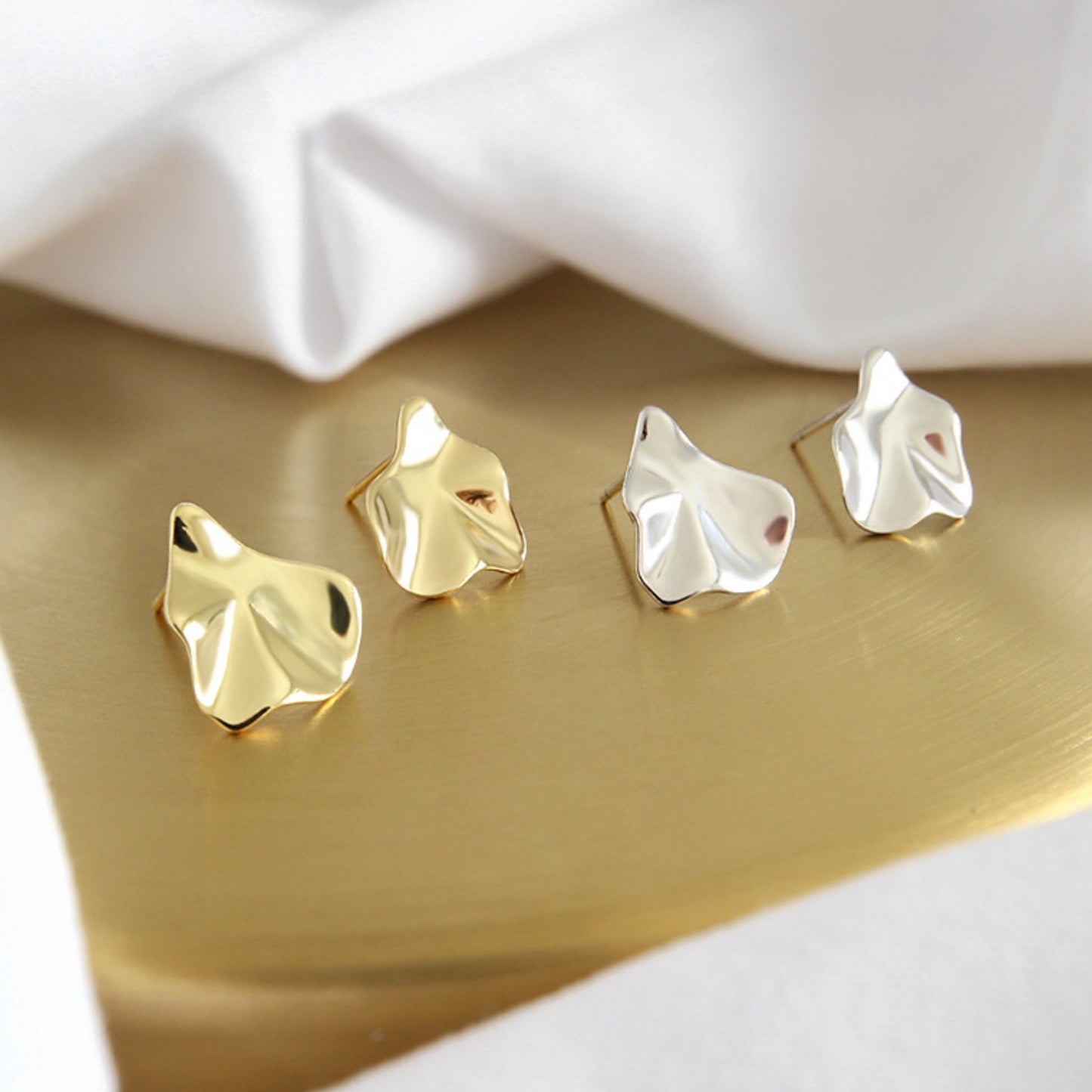 Abstract Leaf Stud Earrings