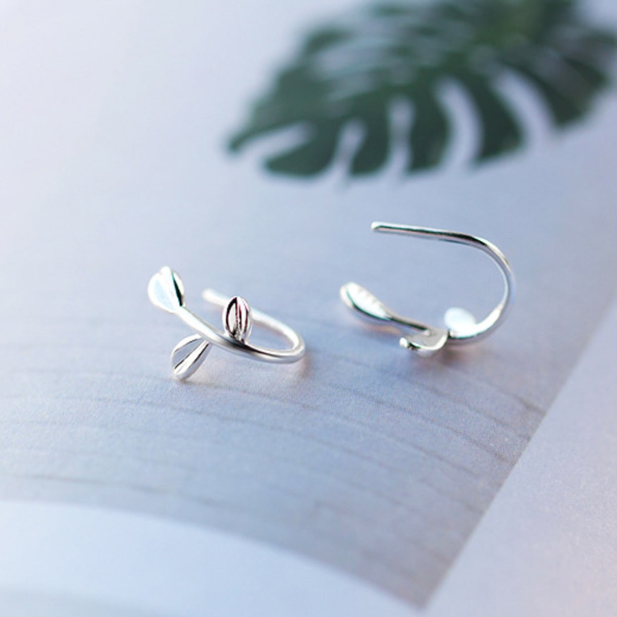 Dainty Leaf Hook Back Earrings