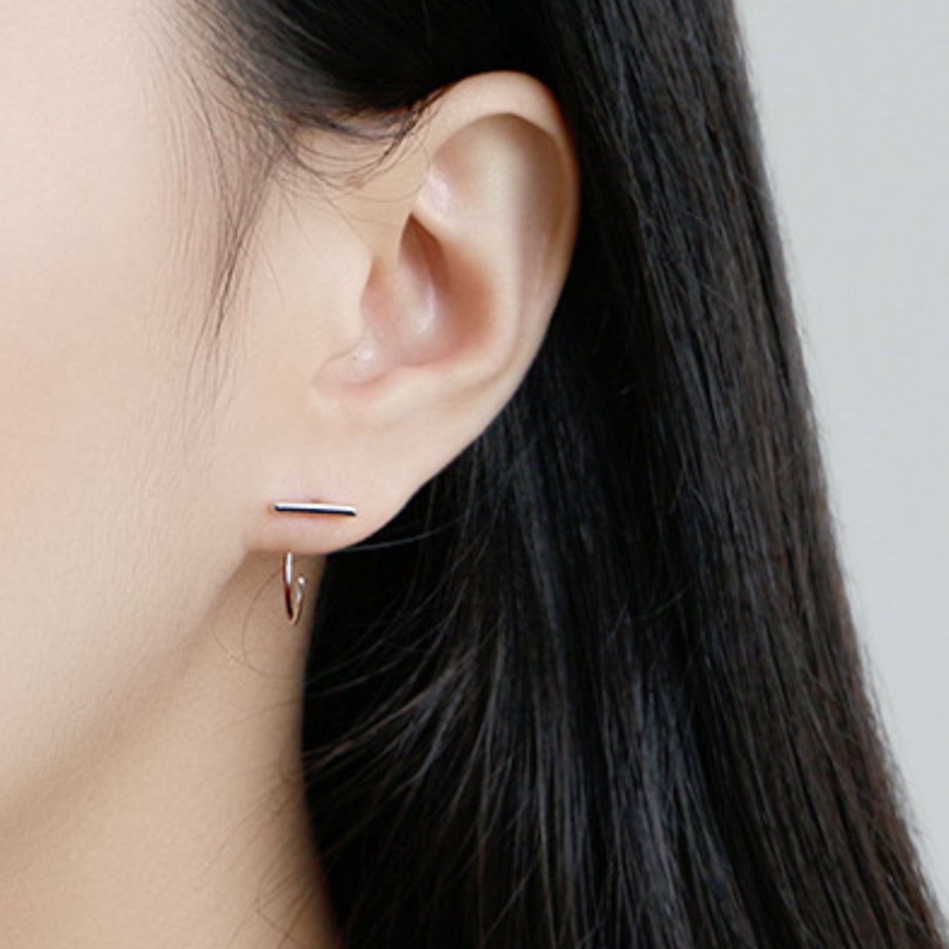 Bar Open Hoop Earrings