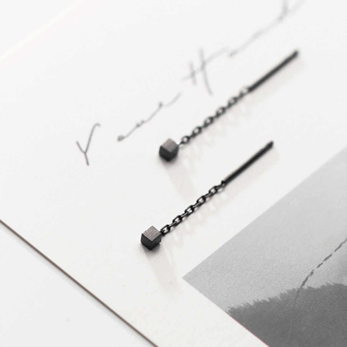 Cube Threader Earrings