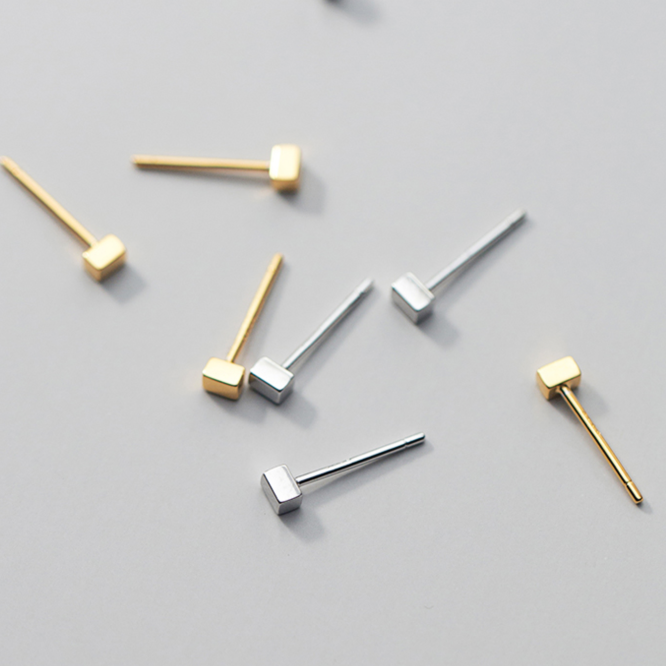 Simple Rectangle Stud Earrings