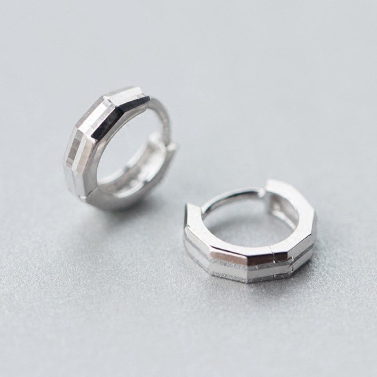 Geometric Huggie Hoop Earrings
