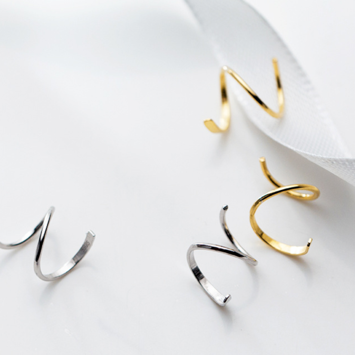 Minimalist Spiral Hoop Earrings
