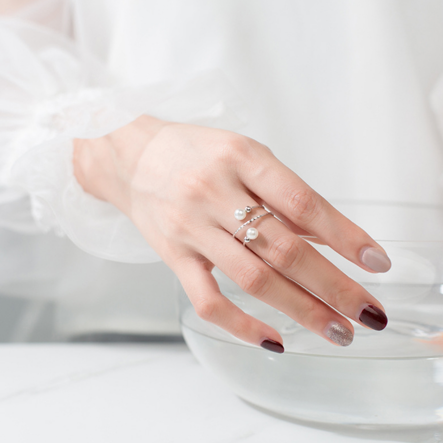 Wrap Pearl Adjustable Ring