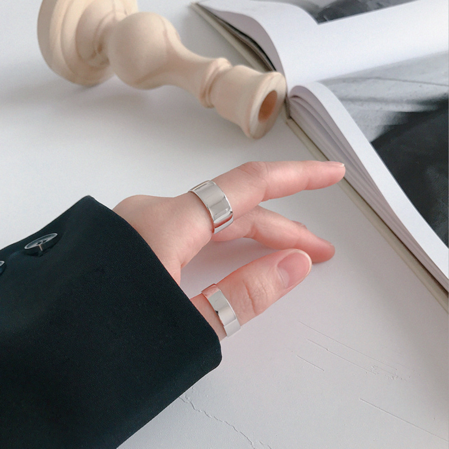 Simple Flat Band Adjustable Ring