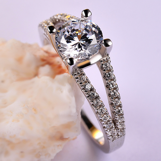 Double Band Moissanite Ring