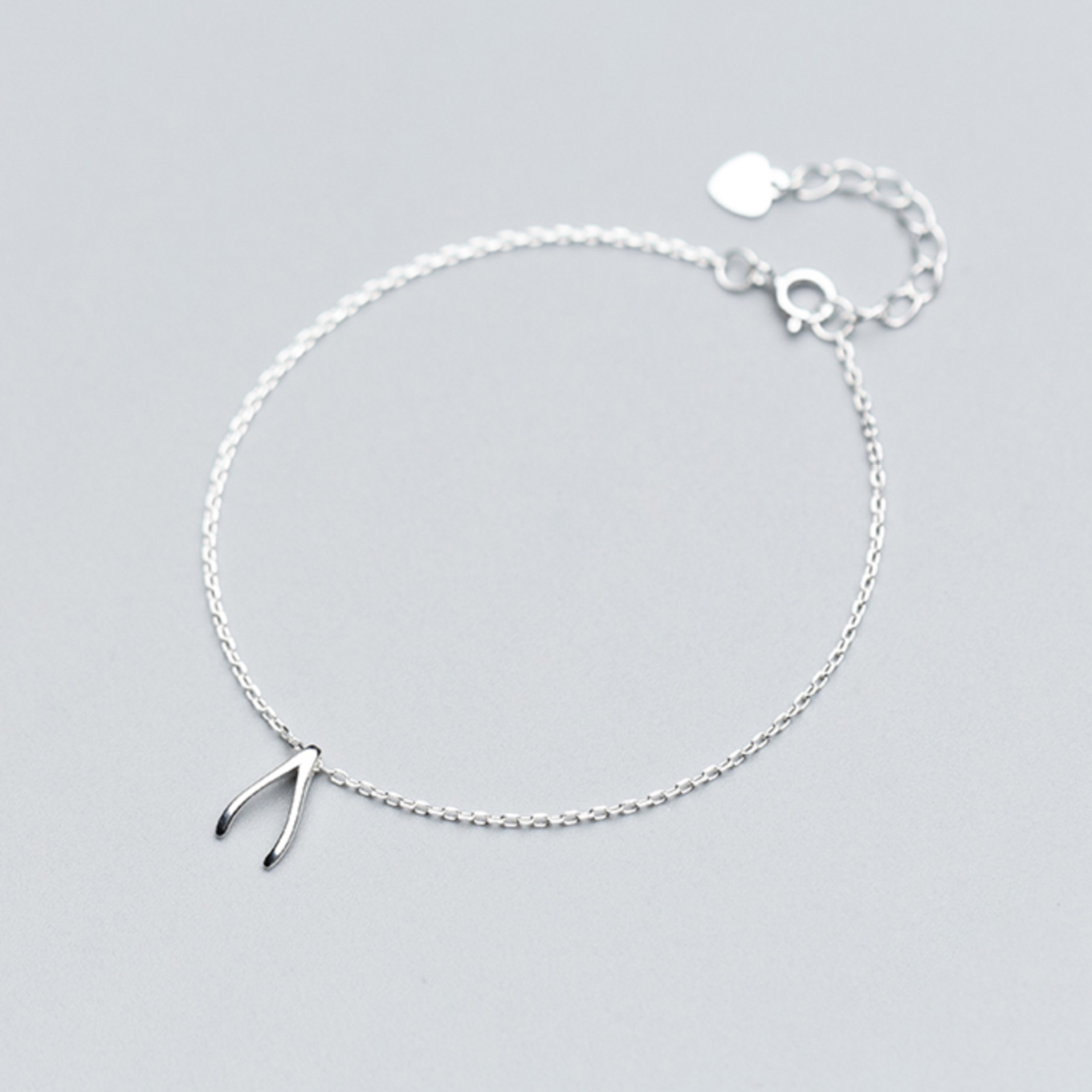 Wishbone Charm Chain Anklet