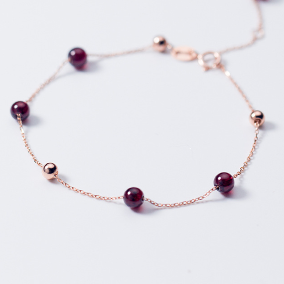 Garnet Colour Beaded Bracelet